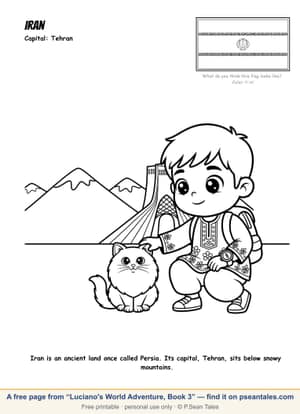 Preview of a free Luciano's World Adventure, Book 3 coloring page