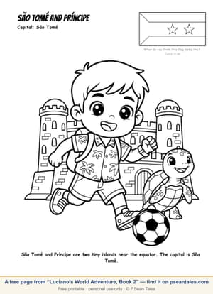 Preview of a free Luciano's World Adventure, Book 2 coloring page