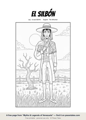 Preview of a free Myths & Legends of Venezuela coloring page
